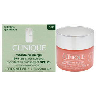 Moisture Surge Sheer Hydrator SPF 25 by Clinique for Women - 1.7 oz Moisturizer - Hydrating SPF 25 Facial Moisturizer for Women by Clinique