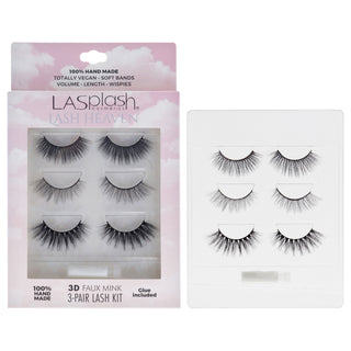 Enhance Your Look with Lash Heaven Kit by LASplash - 3 Pair Eyelashes for Women