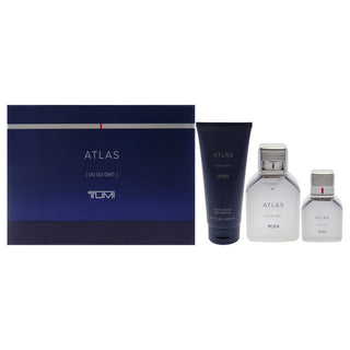 Atlas by Tumi for Men 3 Pc Gift Set - Eau de Parfum Spray, Body Wash, Travel Size EDP Spray