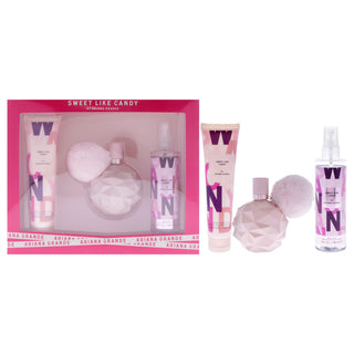 Ariana Grande Sweet Like Candy Women's 3 Pc Gift Set with EDP Spray, Body Souffle, and Body Mist