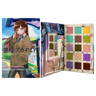 Rude Cosmetics Manga Collection Attitude Academia Pressed Pigments and Shadows Palette - 0.77 oz Palette for Women