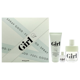 Rochas Girl by Rochas for Women - 3 Pc Gift Set 3.3oz EDT Spray, 3.3oz Body Wash, 0.15oz EDT Spray