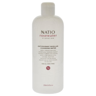 Rosewater Antioxidant Micellar Cleansing Water by Natio for Women - 8.4 oz Cleanser