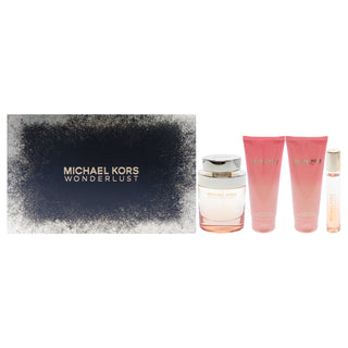 Wonderlust by Michael Kors for Women - 4 Pc Gift Set 3.4oz EDP Spray, 0.33 oz EDP Spray, 3.4oz Body Lotion, 3.4oz Shower Gel