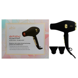 Aria Beauty Infrared Blow Dryer With Ionic Technology in Black - Powerful Hair Dryer for Women