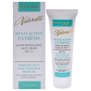 Multi-Action Extreme Glow Revitalizing Face Cream SPF 15 by Makari for Women - 1.7 oz Cream | Brighten, Hydrate, and Protect Your Skin