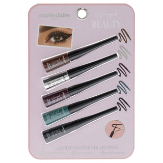 Complete Liquid Eyeliner Collection Set by Marie Claire for Women - Includes 5 Pc Liquid Eyeliner