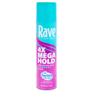 Get Mega Hold and Mega Scent with Rave 4X Scented Aerosol Hairspray - 11 oz for Unisex