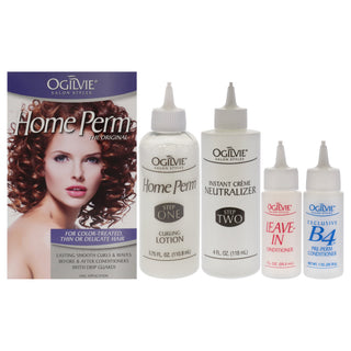 Ogilvie Salon Styles Home Perm for Color Treated Thin or Delicate Hair - 1 Application Treatment for Women