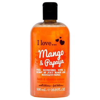 Bath and Shower Creme - Mango and Papaya by I Love Cosmetics for Women - 16.9 oz Shower Cream