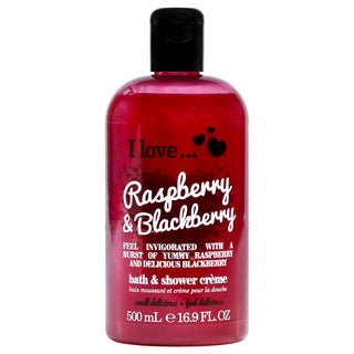 I Love Cosmetics Bath and Shower Creme - Raspberry and Blackberry for Women - 16.9 oz Shower Cream