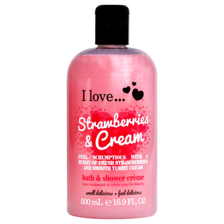 Bath and Shower Creme - Strawberries and Cream by I Love Cosmetics for Women - 16.9 oz Shower Cream