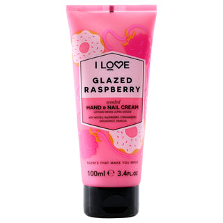 Scented Hand and Nail Cream - Glazed Raspberry by I Love Cosmetics for Women - 3.4 oz Cream