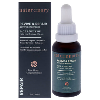 Revive and Repair Face and Neck Oil - Rose Ginger by Naturemary - 1 oz Oil - Unisex Skincare