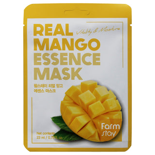 FarmStay Real Mango Essence Mask for Women - 0.78 oz Mask, Brightening and Hydrating Treatment