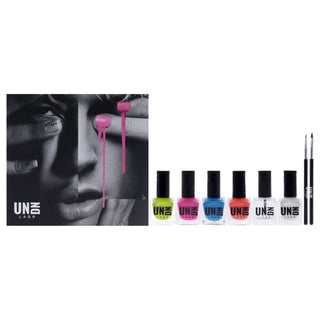 UNDN Washed Out Set for Women - 6 Pc 0.5oz Nail Polish in Green, Pink, Blue, Orange, White, and Gloss Finishes