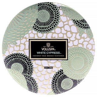 Voluspa Japonica Collection White Cypress 3 Wick Tin Candle - Unisex 12 oz Candle