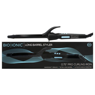 Bio Ionic Long Barrel Styler - Black 0.75 Inch Curling Iron for Women