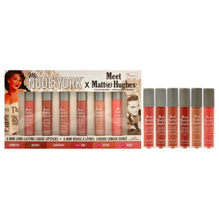 Meet Matte Hughes Mini Long-Lasting Liquid Lipsticks Set by the Balm for Women - 6 Pc 0.04oz Lipstick - Commited, 0.04oz Lipstick - Reliable, 0.04oz Lipstick - Charismatic, 0.04oz Lipstick - Kind, 0.04oz Lipstick - Dapper, 0.04oz Lipstick - Sharp