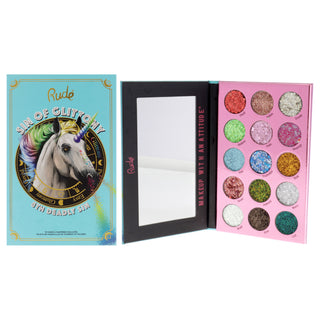 Sin of Glittony Glitter Palette by Rude Cosmetics for Women - 0.634 oz Eye Shadow - Sparkle and Shine with This Glamorous Palette