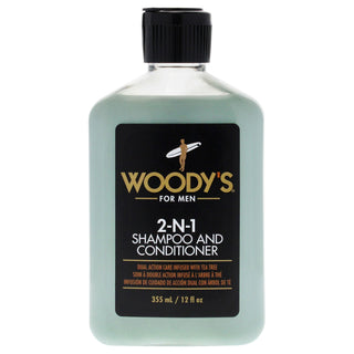Woodys for Men 2-N-1 Shampoo and Conditioner - 12 oz Shampoo and Conditioner for Men
