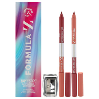 Get the Perfect Pout with the Happy Stick Lip Liner Duo by Formula Z for Women - 3 Pc Set featuring 2 Lip Liners and Sharpener