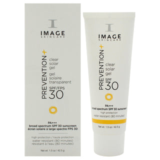 Prevention Plus Clear Solar Gel SPF 30 PA Plus by Image for Unisex - 1.5 oz Sunscreen - Ultimate Sun Protection for All Genders