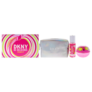 DKNY Be Delicious Orchard St by Donna Karan for Women - 3 Pc Gift Set 3.4oz EDP Spray, 4.2oz Fragrance Mist, Pouch