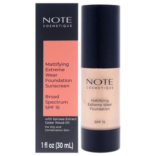 Note Cosmetique Mattifying Extreme Wear Foundation SPF 15 - 02 Natural Beige for Women - 1 oz Foundation