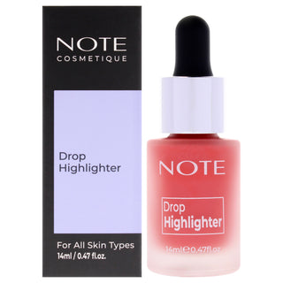 Note Cosmetique Drop Highlighter - Pearl Rose Highlighter for Women - 0.47 oz