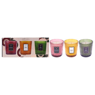 Voluspa Japonica Collection Demi Candle Trio - Foraged Wildberry, Baltic Amber, Temple Moss - 3 Pc 5oz Unisex Candle Set