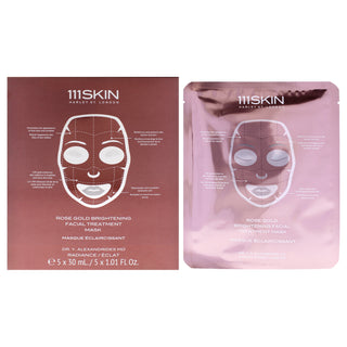 Rose Gold Brightening Facial Treatment Mask by 111Skin for Unisex - 5 Pc Mask - Skin Brightening and Hydrating Face Mask for All Genders