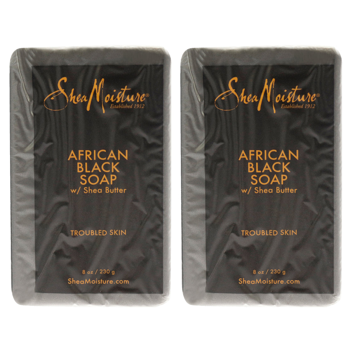 African Black Soap Bar Acne Prone and Troubled Skin by Shea Moisture for Unisex - 8 oz Pack of 2
