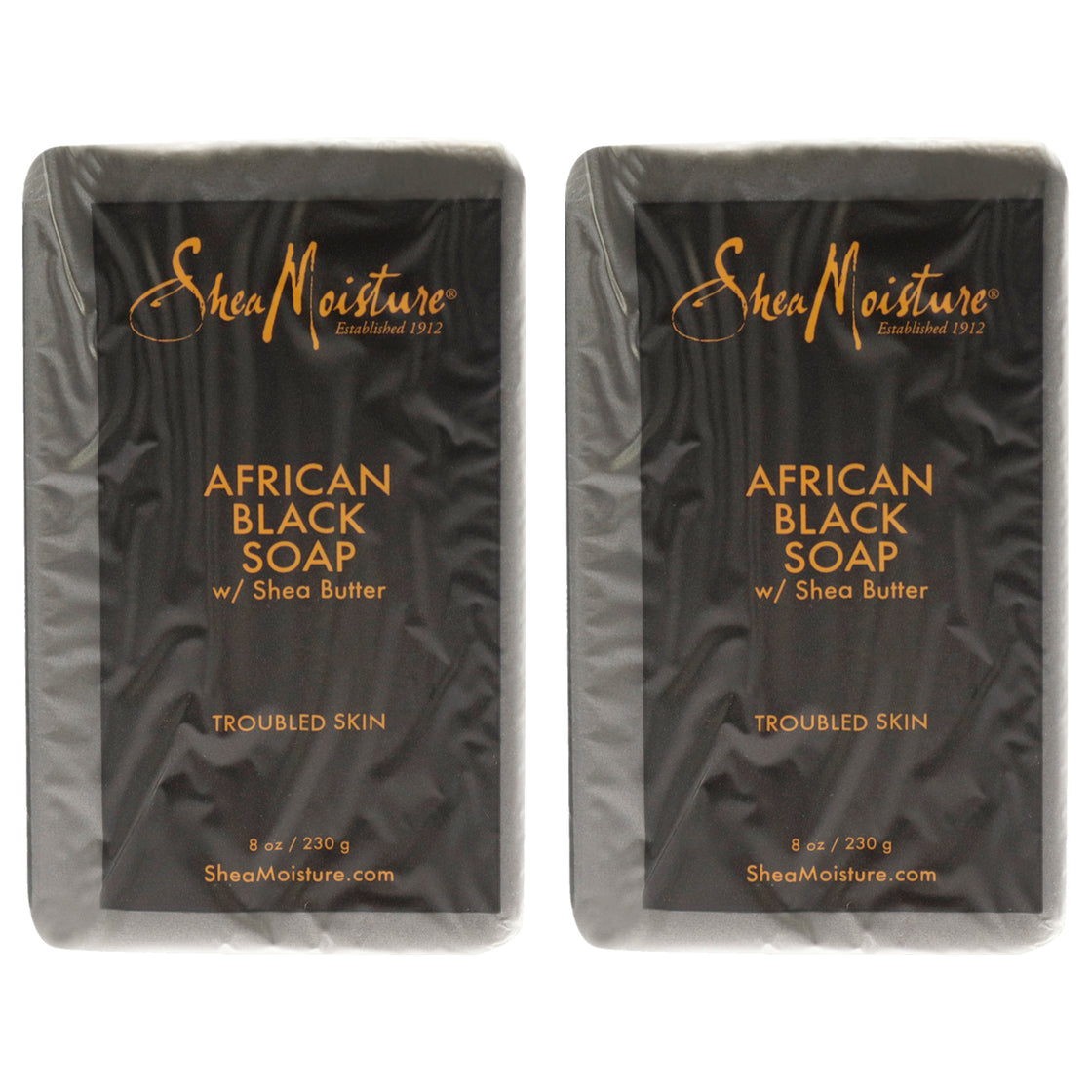African Black Soap Bar Acne Prone & Troubled Skin - Pack of 2 by Shea Moisture for Unisex - 8 oz Bar Soap
