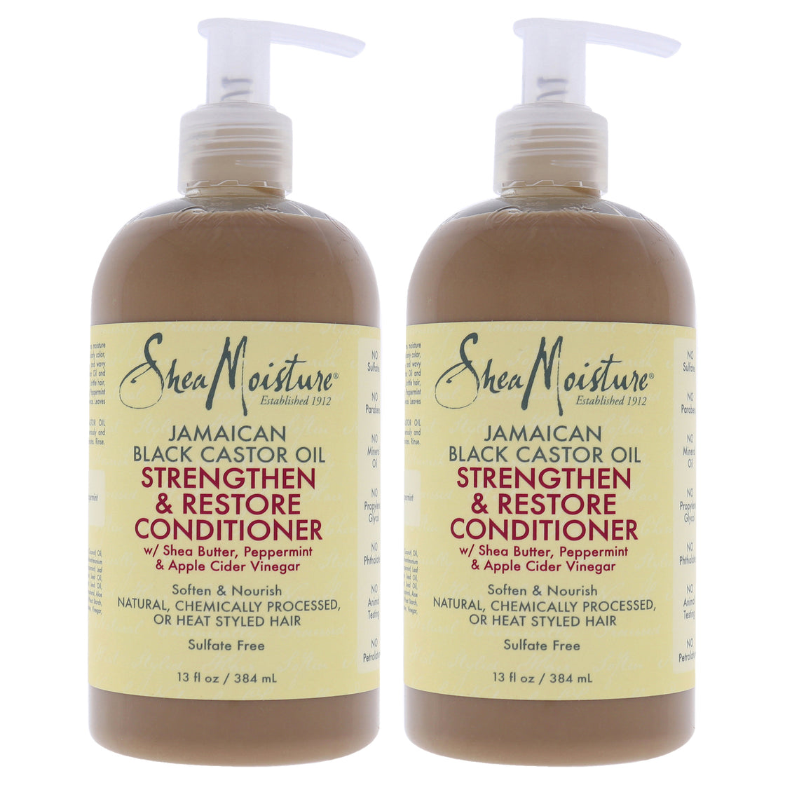Jamaican Black Castor Oil Grow and Restore Rinse Out Conditioner - Pack of 2 by Shea Moisture for Unisex - 13 oz Conditioner