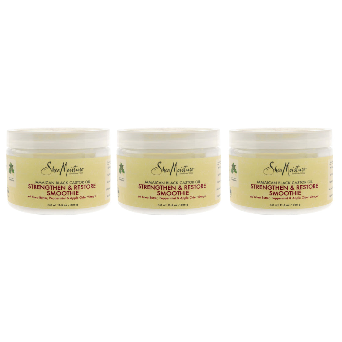 Jamaican Black Castor Oil Strengthen and Restore Smoothie Cream by Shea Moisture for Unisex - 12 oz Cream - Pack of 3