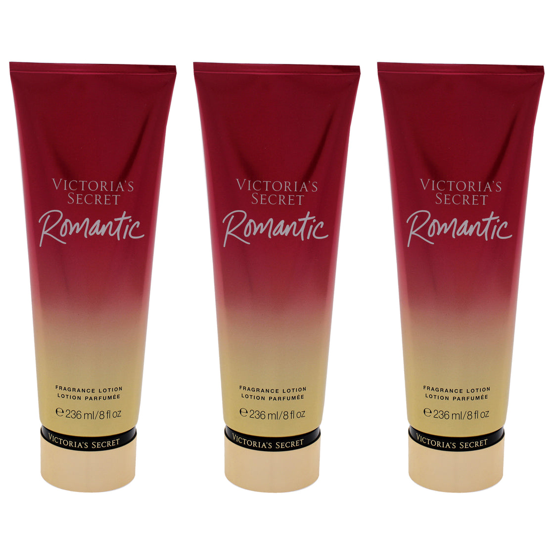 Romantic Fragrance Lotion by Victorias Secret for Women - 8 oz Body Lotion - Pack of 3