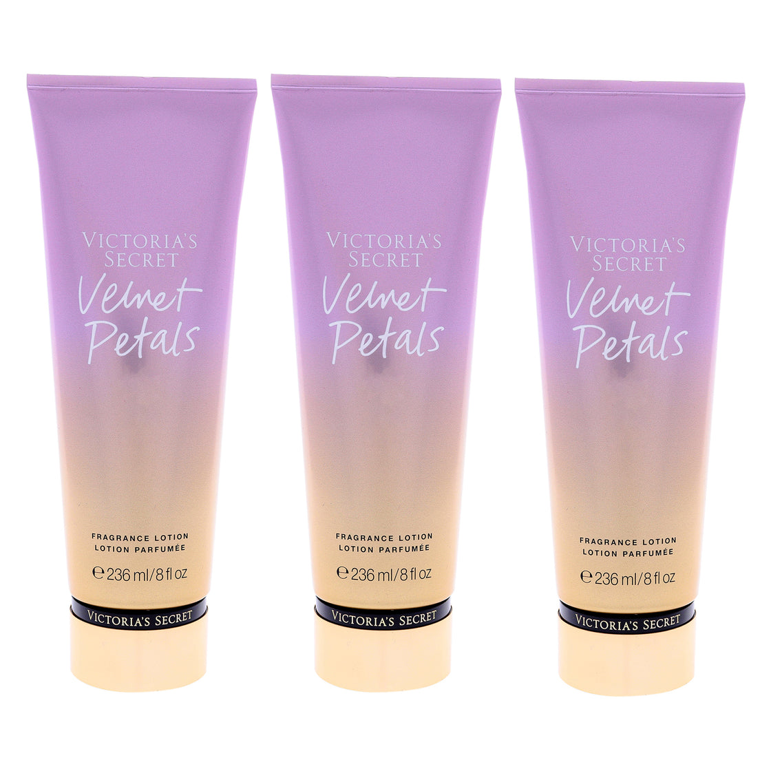 Velvet Petals Fragrance Lotion by Victorias Secret for Women - 8 oz Body Lotion - Pack of 3