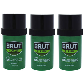 Brut by Faberge Co. for Men - 2.5 oz Deodorant Stick - Pack of 3