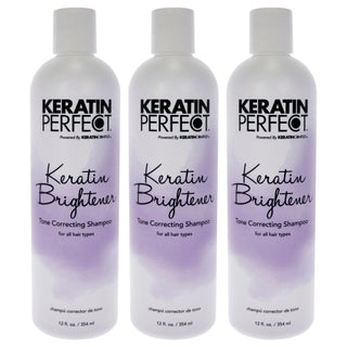 Keratin Brightener Shampoo by Keratin Perfect for Unisex - 12 oz Shampoo - Pack of 3