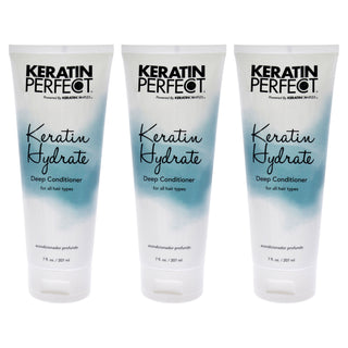 Keratin Hydrate Deep Conditioner by Keratin Perfect for Unisex - 7 oz Conditioner - Pack of 3