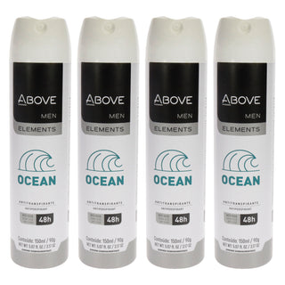 48 Hours Element Antiperspirant Deodorant - Ocean by Above for Men - 3.17 oz Deodorant Spray - Pack of 4