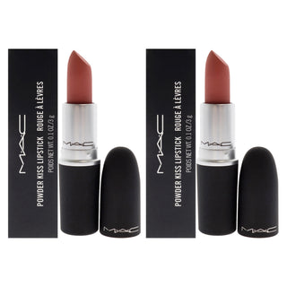Powder Kiss Lipstick - 314 Mull It Over by MAC for Women - 0.1 oz Lipstick - Pack of 2