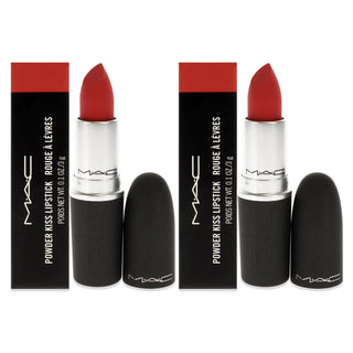 Powder Kiss Lipstick - 915 Lasting Passion by MAC for Women - 0.1 oz Lipstick - Pack of 2