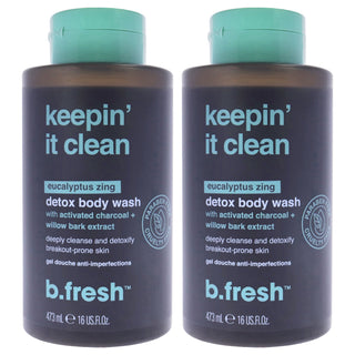 Keepin It Clean Detox Body Wash by B.Tan for Unisex - 16 oz Body Wash - Pack of 2