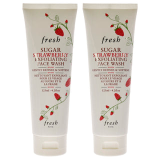 Sugar Strawberry Exfoliating Face Wash by Fresh for Women - 4.2 oz Cleanser - Pack of 2