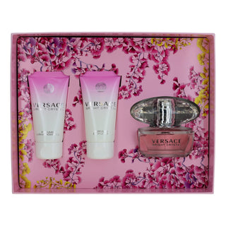 Versace Bright Crystal By Versace, 3 Piece Gift Set For Women