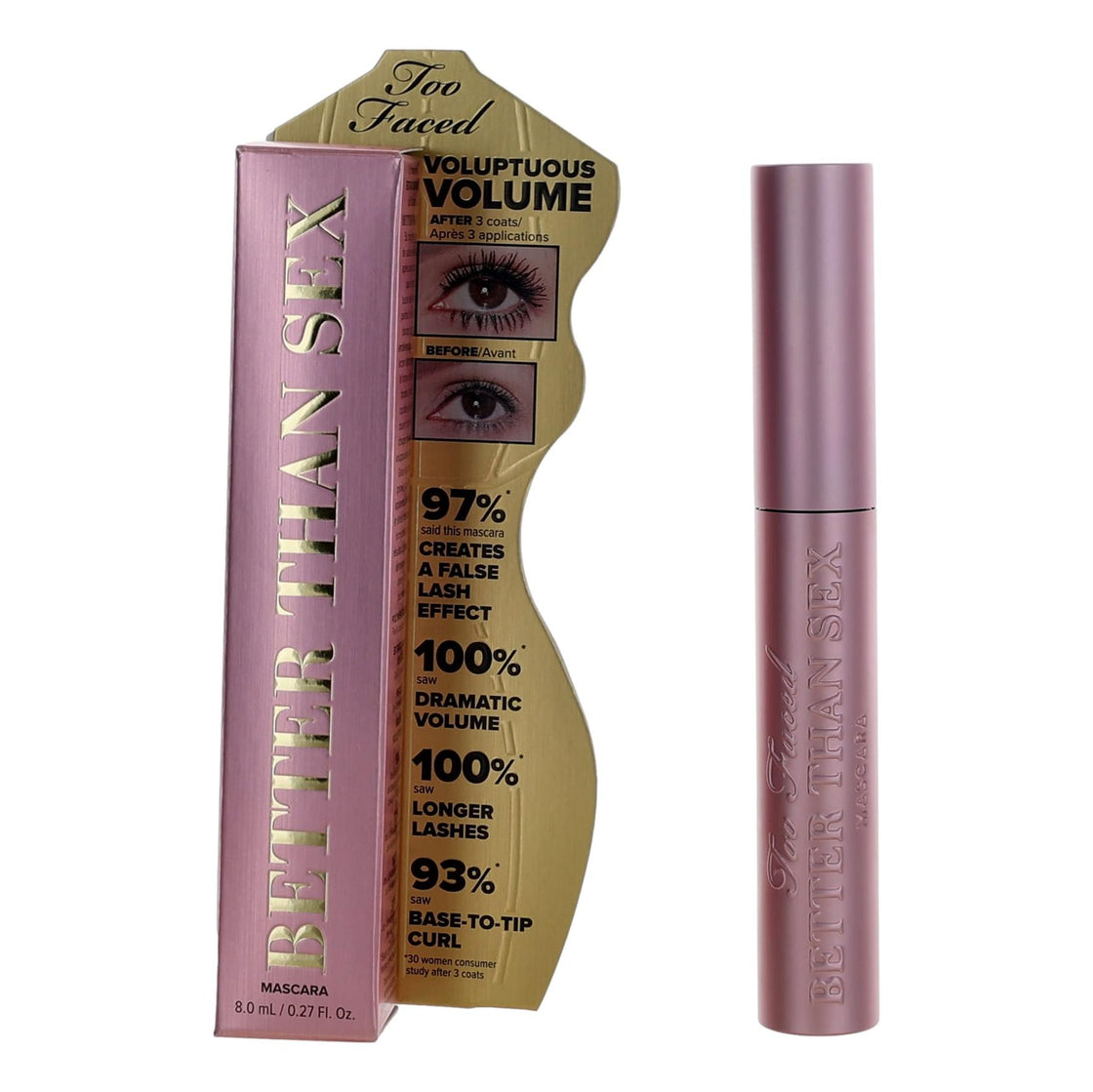 Too Faced Better Than Sex By Too Faced, .27 Oz Volumizing & Lengthening Mascara - Black