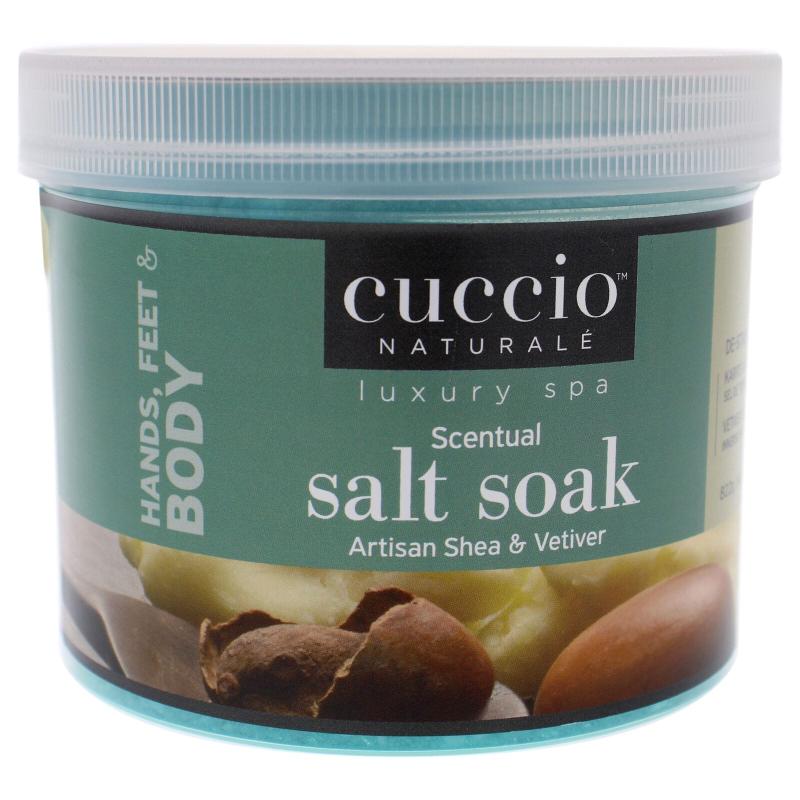 Luxury Spa Scentual Salt Soak - Artisan Shea And Vetiver By Cuccio Naturale For Unisex - 29 Oz Bath Salts