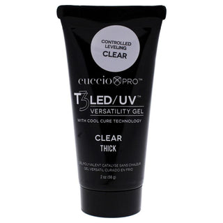 T3 Cool Cure Versatility Gel Tube - Controlled Leveling Clear by Cuccio Pro for Women - 2 oz Nail Gel